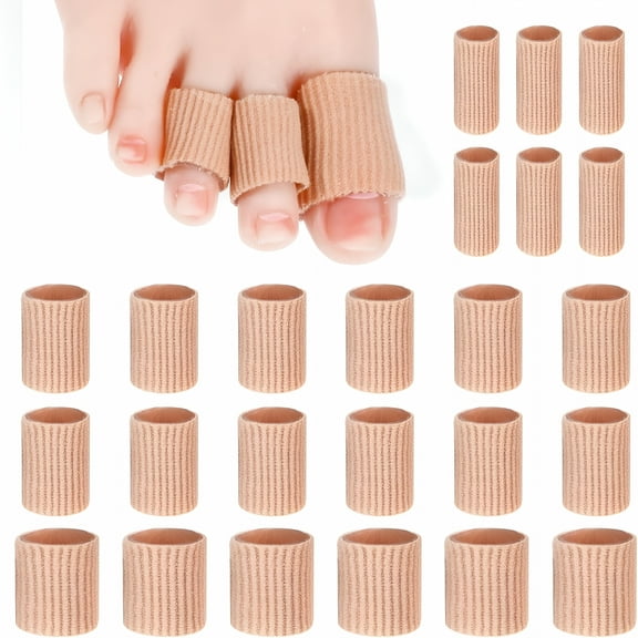 XIRQI Toe Sleeve Protectors Toe Cushion Tube Soft Gel Corn Pads Protectors,16PCS Toe Spacers for Bunion,Hammer Toe,Cushions Corns,Blisters,Callosity on Toes,Fingers,Feet (3 Size)