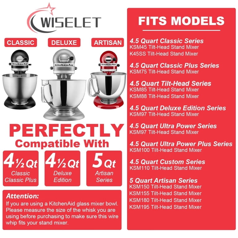 KitchenAid K45WW ワイヤーウィスク 本体、箱、説明書付き K45WW Stainless Steel Wire Whip for KitchenAid Artisan Series Tilt