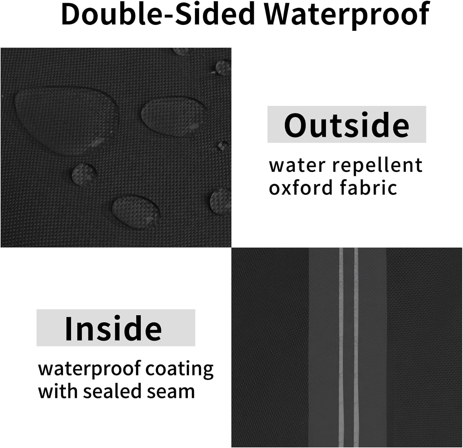 Waterproof Patio Chair Cover UV Resistant Outdoor Chair Cover Weatherproof Lawn Patio Furniture Cover with Tape Sealed Seam (2 Pack-33Wx34Dx31H inch, Black)