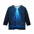 thumbnail image 5 of YUNAFFT Girls Christmas Print Casual 3/4 Sleeve Round-Neck Blouses & Shirts Cotton-Like Comfort Fit Elastic 4-14Y, 5 of 7