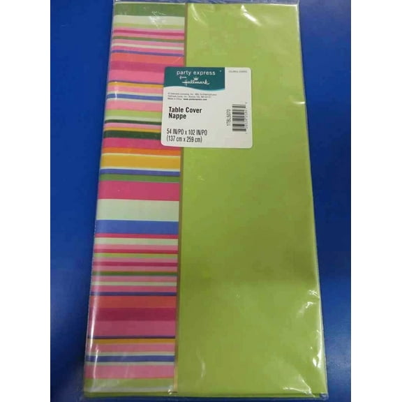 PURELY- Colorful Stripes Floral Garden Birthday Party Decoration Plastic Tablecover