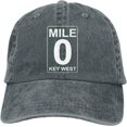 thumbnail image 1 of Mile 5 Key West, Classic Baseball Cap Trucker Hat Adult Unisex Adjustable Dad Hats Blue, 1 of 6