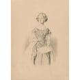 thumbnail image 2 of William Strutt 11x14 Black Ornate Wood Framed Double Matted Museum Art Print Titled: Young Woman Holding a Book (1853), 2 of 5