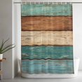 thumbnail image 4 of Farmhouse Retro Wood Board Shower Curtain for Bathroom, Shabby Wooden Grain Waterproof Shower Curtains Washable Quick Dry with Hooks Bathtub Curtains 60x72IN, 4 of 9