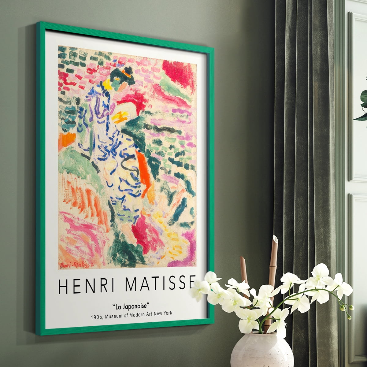 Matisse CLXXXI Framed Print in Green Solid Wood 11 x 14 Framed Print