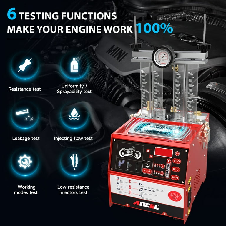 FXTUL UNT50 Ultrasonic Fuel Injector Cleaner 13L Car Motorcycle Ultrasonic  Cleaning Machine Moto Nozzle