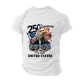 thumbnail image 4 of Leey-World Usa 250th Anniversary T Shirt Mens American Flag T Shirt Crewneck Pullover Short Sleeve Patriotic Tops(White,2XL), 4 of 8
