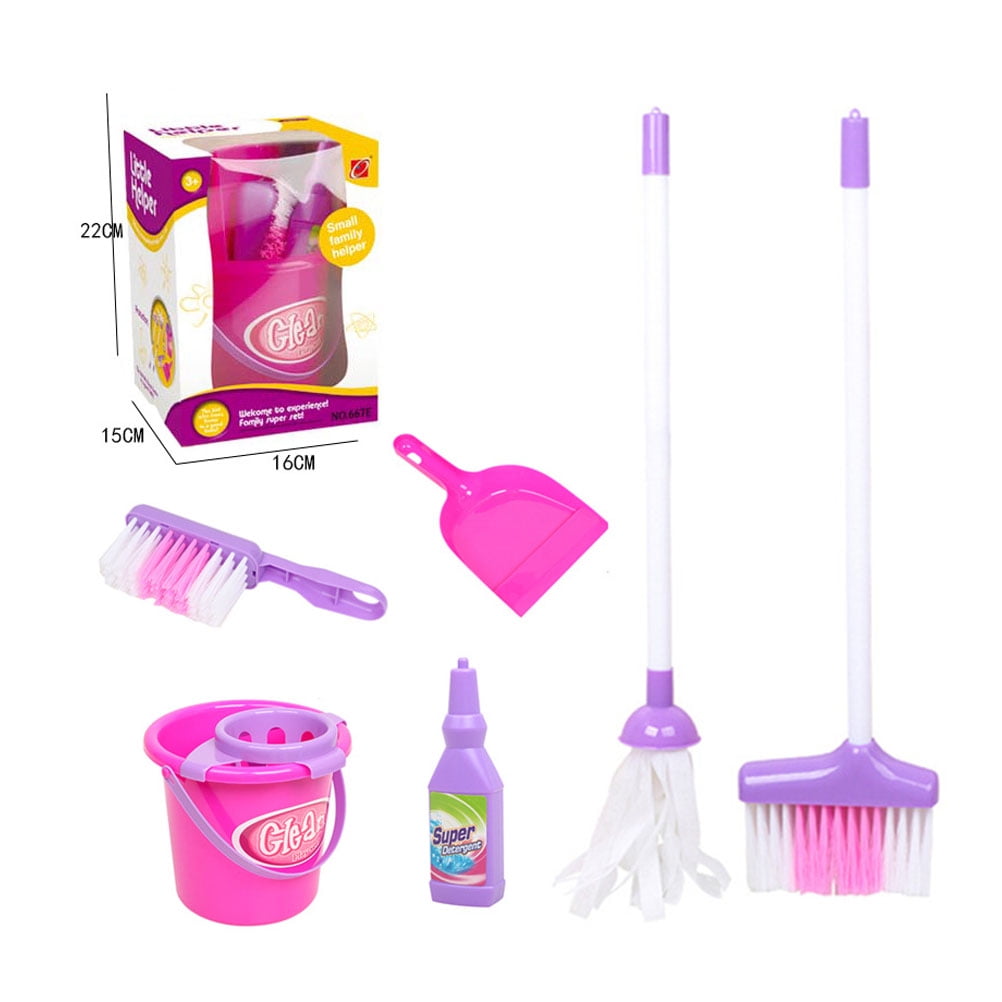 9Pcs/Set Cleaning Tool Kids Pretend Play Broom Set Preschool Learning Toys 