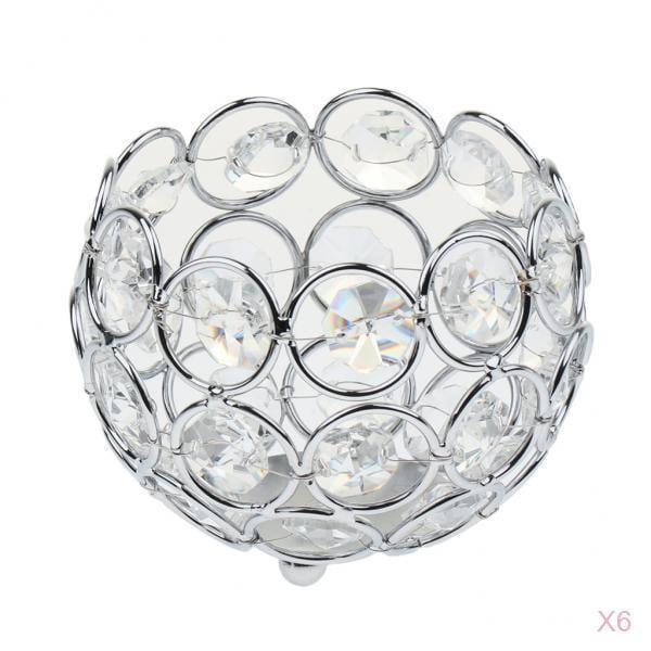 6 piezas de candelieres votivos con luz de té, candeliere de de cristal plateado / dorado, de , decoración de oficina en c
