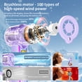 thumbnail image 4 of ﻿ Portable handheld spray fan, 30000 RPM adjustable high-speed turbine personal fan, 3000mAh USB rechargeable mini spray fan, with LED lights, suitable for office/travel/shopping/concert-Purple, 4 of 10