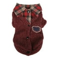 thumbnail image 2 of Cheers Pet Fake Two Pieces Plaid Pattern Lapel Sweater Autumn Winter Cat Dog Clothes, 2 of 2