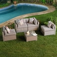 COSIEST 5Piece 4Seater Outdoor Furniture Set Gray Wicker Patio