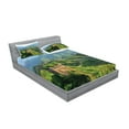 thumbnail image 2 of Ambesonne Nature Fitted Sheet & Pillow Sham Set, Idyllic Scenery, Full, Green, 2 of 2