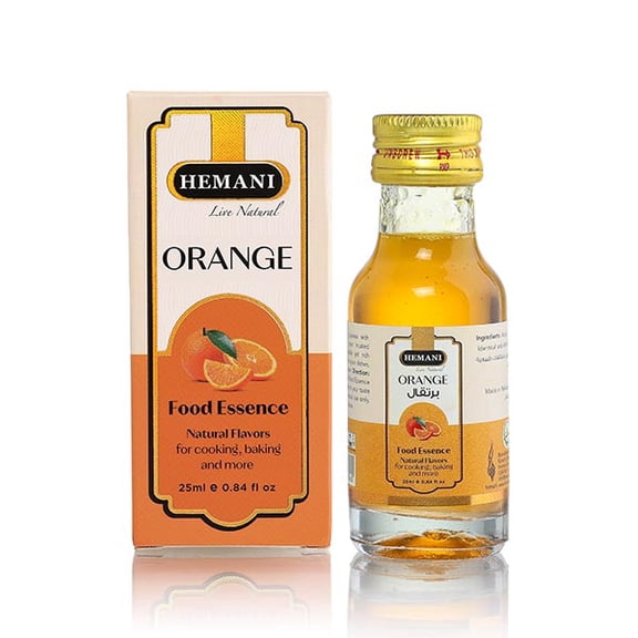 HEMANI Food Essence Orange 25ml | Premium Orange Flavoring Essence | Concentrated Flavor for Baking, Cakes, Desserts, Ice Cream & Beverages