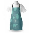 thumbnail image 3 of Art Nouveau Apron Exotic Blooms Romantic Wedding Bouquet Flowers Doodle Garden Theme, Unisex Kitchen Bib Apron with Adjustable Neck for Cooking Baking Gardening, Turquoise Slate Blue, by Ambesonne, 3 of 3