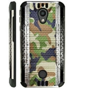 WORLD ACC Silver Guard Case Compatible for Coolpad Legacy S Brushed Metal Texture Hybrid TPU Phone Cover (Multi Camo
