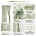 thumbnail image 4 of Kumdkd Green Sheer Curtains 39"x106" Long 1 Panel, Light Filtering Window Treatments Drapes for Living Room, Elegant Bedroom Curtains, Each Panel, 4 of 5