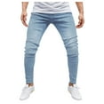 thumbnail image 2 of Work Jeans for Men Mens Spring Summer Breathable Jeans Slim Fit Stretch Small Feet Skinny Straight Fit Jeans Stretch Jeans Men I S, 2 of 4