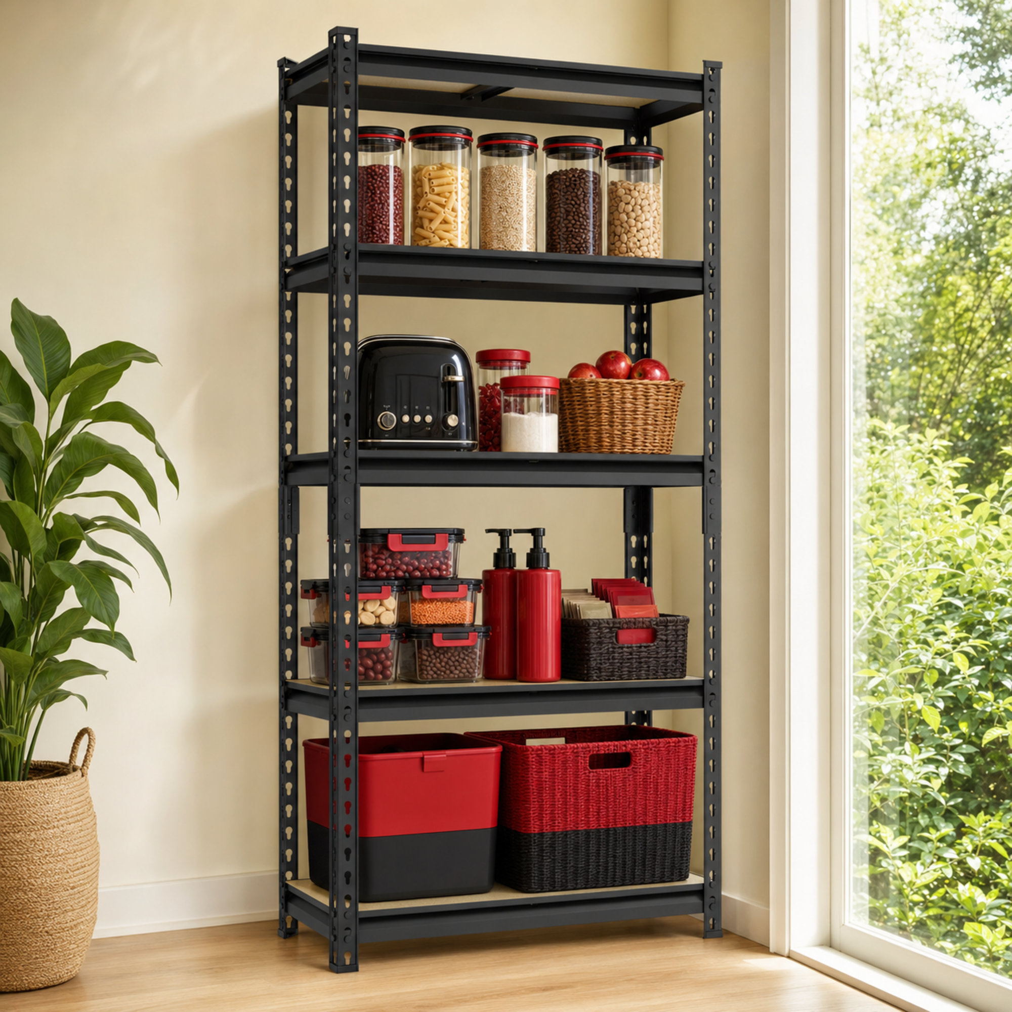WorkPro 5-Tier Heavy-Duty Storage Shelf, 28"W x 12"D x 60"H, Black photo 7