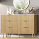 thumbnail image 1 of Qinaqin 6 Cajón Fluted Madera cm de Profundidadresser para Dormitorio A Grande Moderno Chest con Profundidadorado Alturaandles Ideal Living, 1 of 7