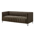 thumbnail image 6 of Home Design Kurtis Square Arm Sofa with Tufted Velvet Upholstery and Gold Metal Legs, Flared Arms, Modern Living Room Seating, Brown, 6 of 6