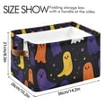 thumbnail image 4 of Yayeee Canvas Storage Basket with Handles for Shelves Fabric Bins Closet Organizer, Halloween Colorful Ghosts, 4 of 8
