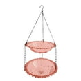 thumbnail image 3 of Comedero para pájaros al aire libre, bebedero colgante para pájaros, plato de doble capa, baño para pájaros para jardín Rosa, 3 of 8