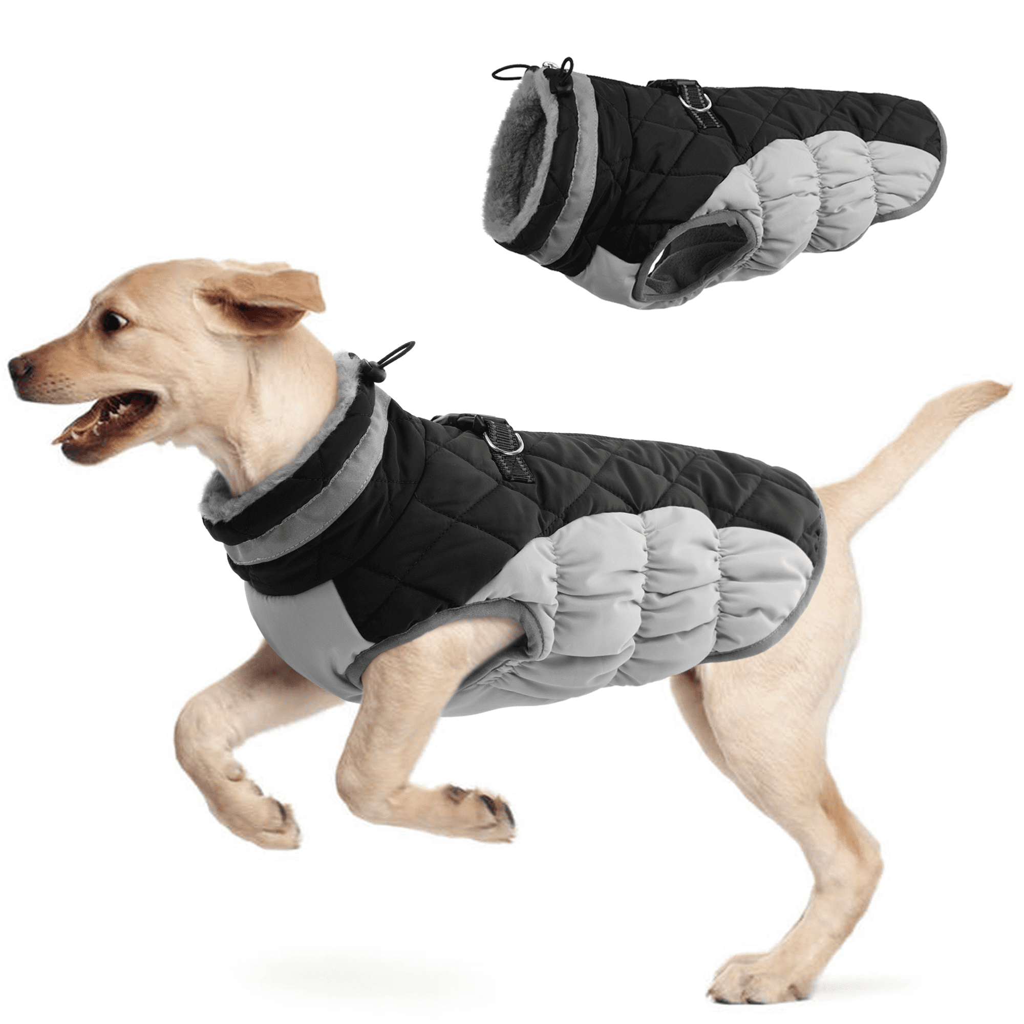 QBLEEV Warm Dog Winter Coat Cold Weather Jacket Windproof Reflective