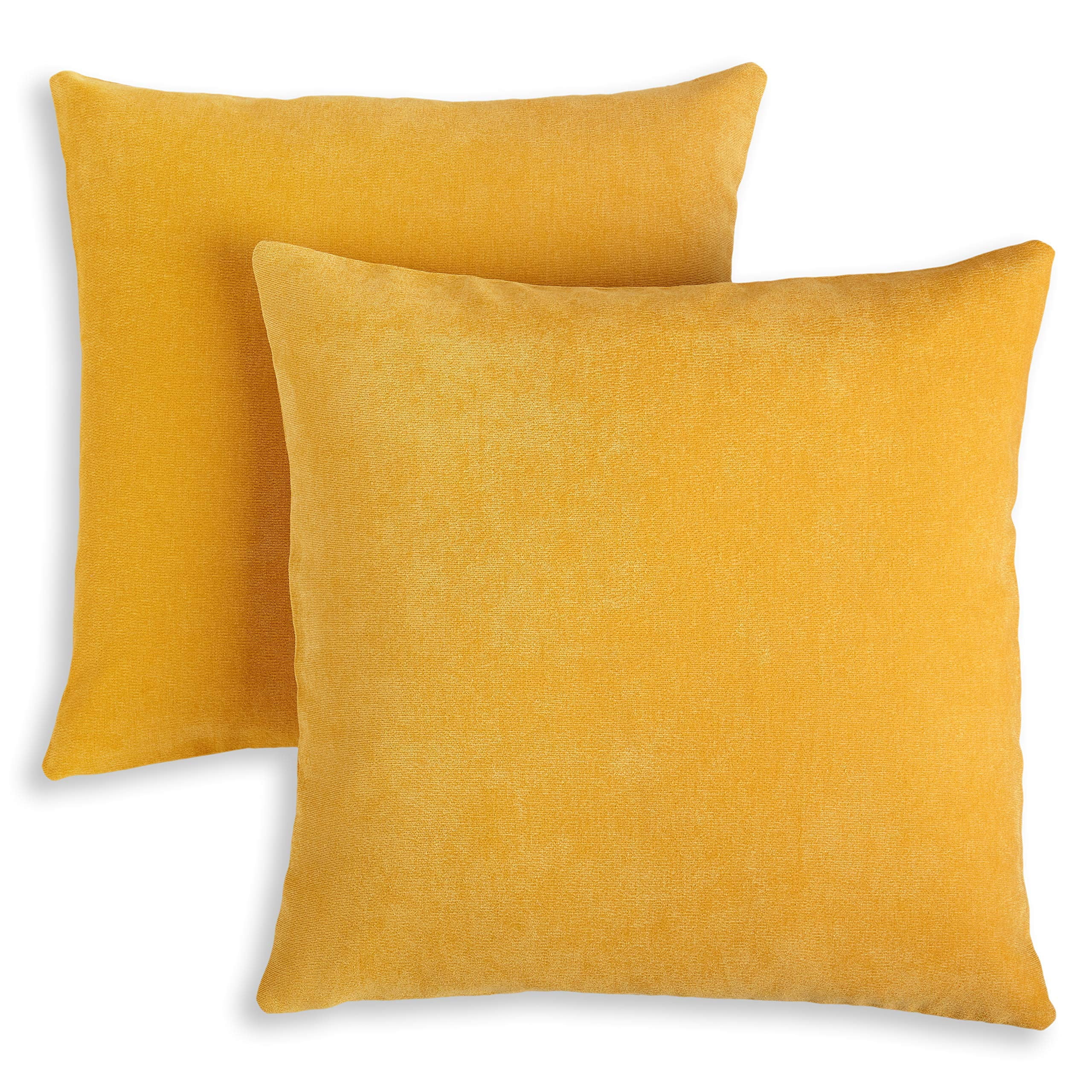 SoHome Chenille Cushion Covers, 2 Piece Solid Pillow Shells Set, 100