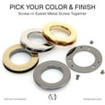 thumbnail image 6 of 4sets Screw-in Eyelet Metal Screw Together Grommets Bag Loop Handle Connector Rings Purse Accessories SCES (Gunmetal, 1 Inch), 6 of 8