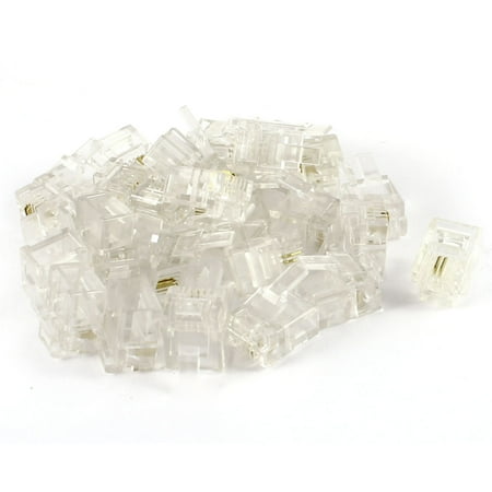 Unique Bargains 30pcs Modular Plug Telephone Phone Connector Adapter RJ11 6P2C