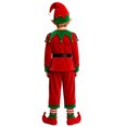 thumbnail image 3 of Grblisyd Kids Christmas Set Santa Claus Helper Elf Costume Outfits Long Sleeve Dress Hat Stockings, 3 of 4