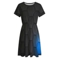 thumbnail image 4 of Abstract Honeycomb Short Sleeve Dress Women Summer Evening Dresses Ladies Sundress, 4 of 7