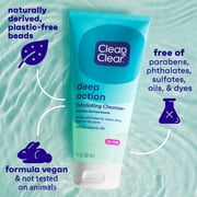 (2 pack) Clean Clear Oil-Free Deep Action Exfoliating Acne Face Wash, Facial Cleanser, 7oz