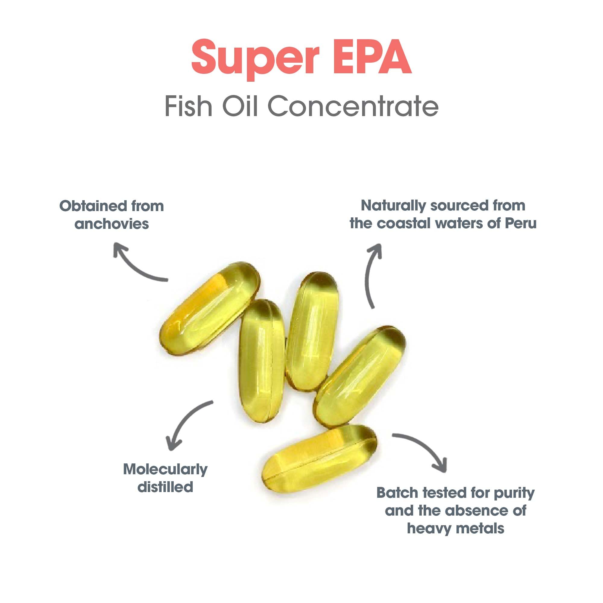 Allergy Research Group Super EPA - Omega 3 Supplement, Fish Oil Concentrate, EPA, DHA, Omega 3 Fatty Acids, Sustainably-Sourced Anchovies, Softgels - 200 Count