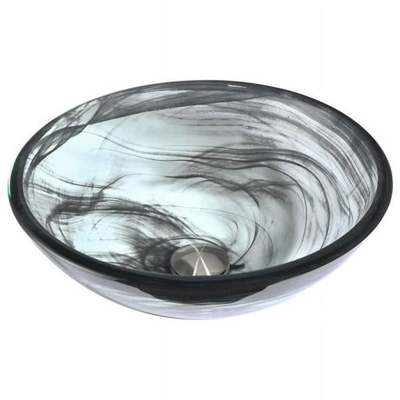 Anzzi N49 Verabue 16-1/2" Circular Glass Vessel Bathroom Sink - Slumber Wisp