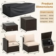 thumbnail image 3 of Costway Ensemble de Mobilier de Patio 8 Pcs avec Coffre de Rangement et Table Basse en Verre Trempé Beige, 3 of 10