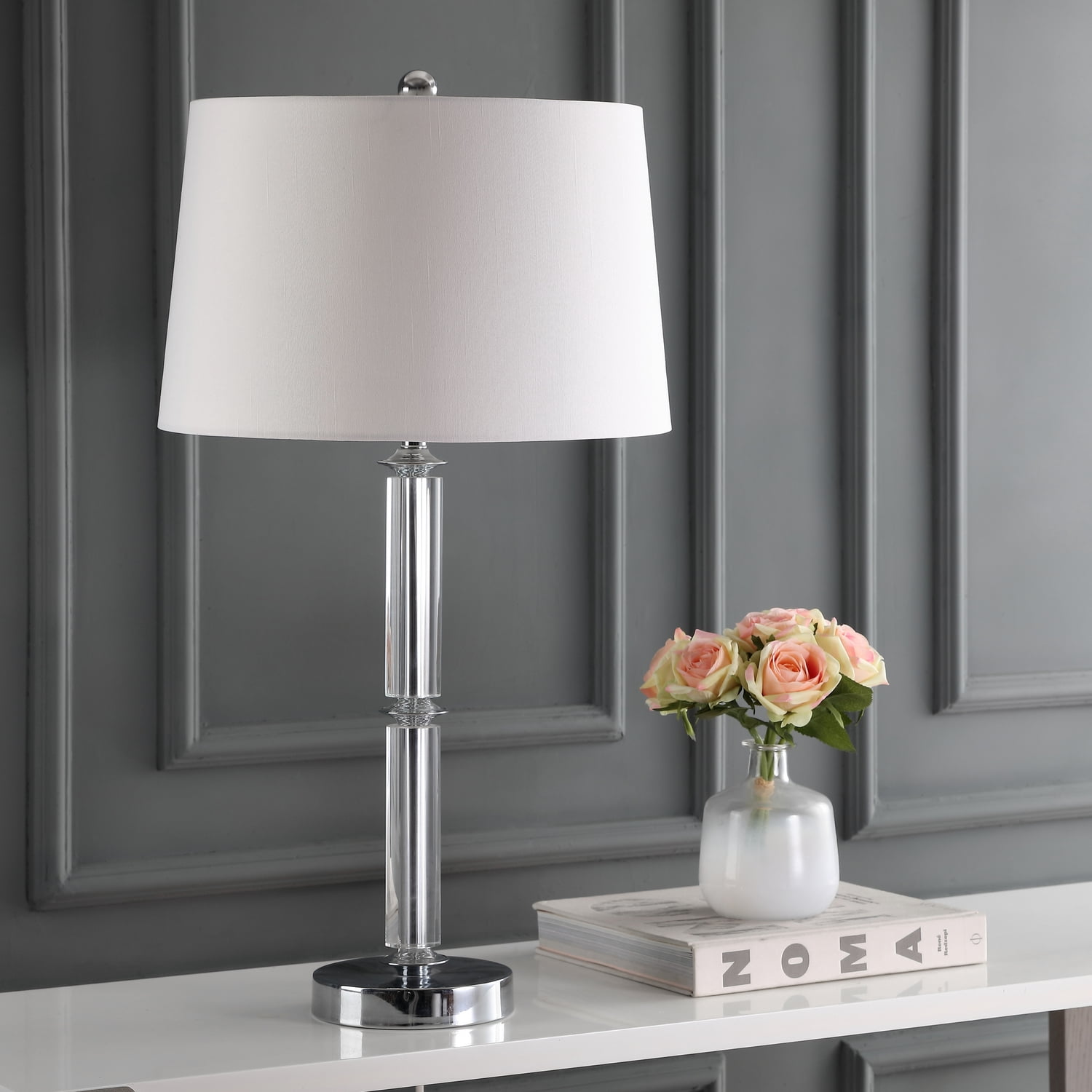 Safavieh Vendome 28.5 in. H Crystal Table Lamp, Clear, Set of 2
