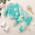 thumbnail image 2 of Youmylove Kids Pajamas Baby Boys Girls Tie Dye Long Sleeve Ribbed T Shirt Tops Cotton Pants Trousers Sleepwear Pajamas Outfit Set 2Pcs Clothes, 2 of 8