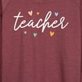 thumbnail image 3 of Instant Message - Script Teacher With Hearts - Women's Lightweight French Terry Long Sleeve Shirt, 3 of 6