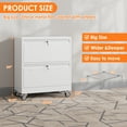 thumbnail image 2 of Gangmei 2 Drawer Lateral File Cabinet with Wheels,Metal Filing Cabinet with Lock,Wide File Cabinet for Home Office School Hanging Files Letter/Legal/F4/A4 Size,Assembly Required (Pink), 2 of 5