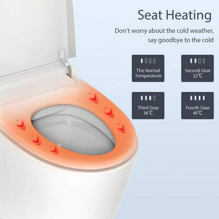 SUCXDZQ Smart Toilet One-Piece Bidet Toilet, Toilet Seat with Heating,  Automatic Flush Toilet with Warm Water Nozzle Dryer for Bathroom 