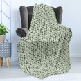 thumbnail image 4 of Animal Soft Flannel Fleece Throw Blanket, Little Bugs Beetles Ants Dark Silhouettes on Pale Abstract Backdrop, Cozy Plush for Indoor and Outdoor Use, 50" x 70", Sage Green Army Green, by Ambesonne, 4 of 5