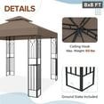thumbnail image 5 of EAGLE PEAK 8 ft. x 8 ft. Outdoor Patio Gazebo with Double Roof,Brown, 5 of 7