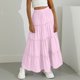 thumbnail image 4 of Vestido de Verano Midi Longitud Color Sólido Relajado Deportes Elástico de la Cintura Nudo Falda Completa para Niños, 4 of 8