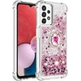 thumbnail image 4 of for Samsung Galaxy A13 4G (Not 5G) Glitter Case with Ring Holder, Bling Sparkle Floating Liquid Soft TPU Cushion Fashion Clear Case Cover for Samsung Galaxy A13/A13 4G Lite  Rose Gold, 4 of 14