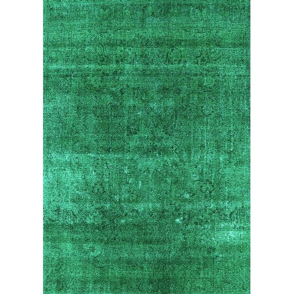 Ahgly Company Indoor Rectangle Oriental Turquoise Blue Industrial Area Rugs, 5' x 8'