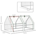 thumbnail image 6 of Xwl 9' x 3' x 3' Mini Greenhouse with Zippered Doors & Roll-up Windows, Portable Plant Hot House with Durable PE Cover, Water Resistant, UV Protected for Outdoor Flowers, Vegetables, White, 6 of 8