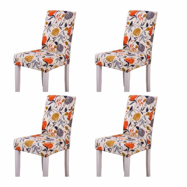 4PCS Stretch Removable Washable Dining Room Chair Protector Slipcovers/Home Decor Dining Room Seat Cover Multiple Styles