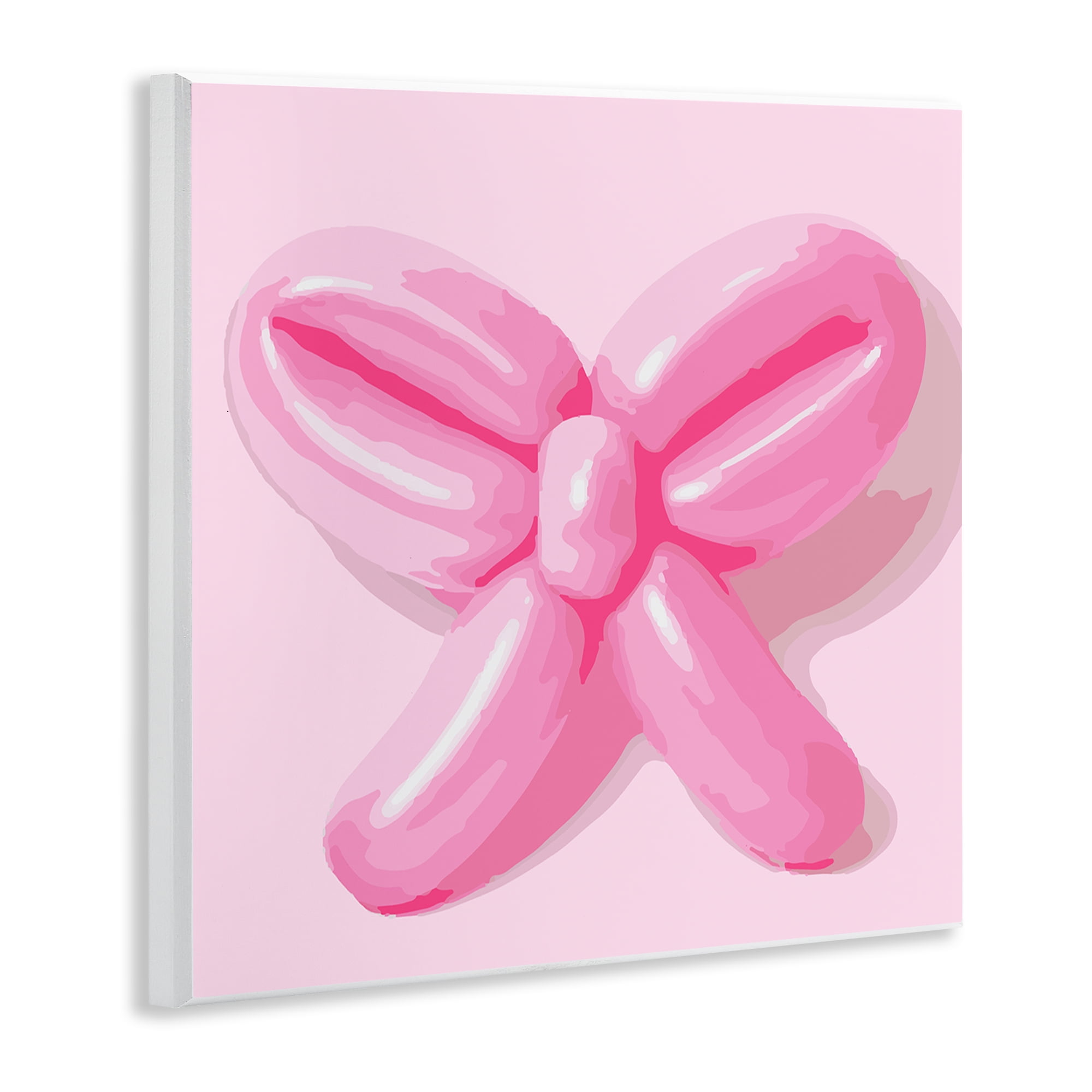 Stupell Industries Pink Balloon Bow Abstract Painting Unframed Art Print Wall Art, 12 x 12